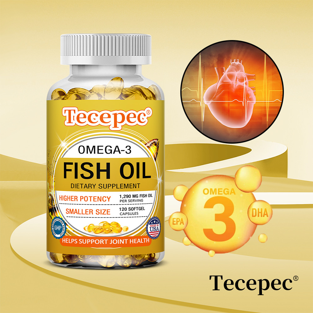 Tecepec Omega-3 พร้อม EPA/DHA - สุขภาพสมอง | สุขภาพหัวใจ | สุขภาพวงการ | สุขภาพภูมิคุ้มกันโดยรวม | สุขภาพร่วม