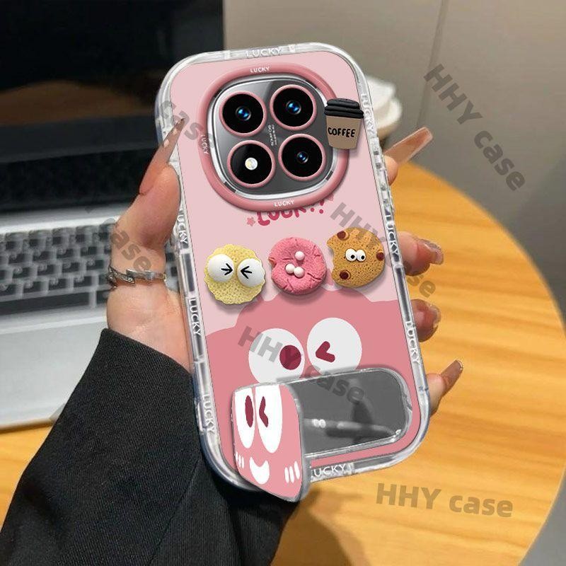 เคส Redmi Note 14 5G เคส Redmi Note 14 Pro 5G เคส Redmi Note 14 Pro Plus 5G เคส Healing Smile โปร่งใส Shock-Absorbing โทรศัพท์มือถือกรณีโทรศัพท์มือถือสายคล้องกล้องป้องกัน