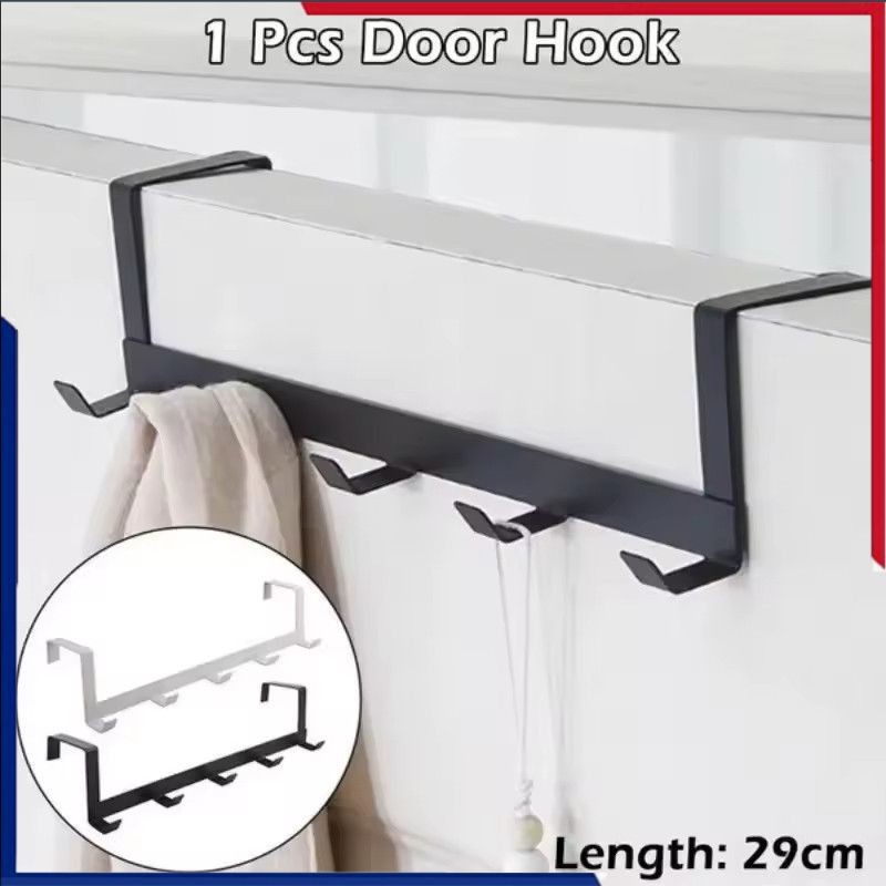 ตะขอแขวนติดผนังอเนกประสงค์แบบ 5 จุดสำหรับติดประตู ไม่ต้องใช้รูเจาะ ชั้นวางของอเนกประสงค์สำหรับใช้ในบ้าน 🎇