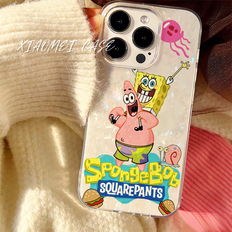 เคสไอโฟน11 For IPHONE 13 12 14 15 Pro MAX 14 15 8 7 Plus SE XR XSMAX เคสโทรศัพท์มือถือ Spongebob Patrick Star สุดน่ารัก
