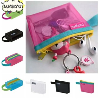 กระเป๋าซิป โชคดี กระเป๋าใส่เหรียญใสตาข่ายกระเป๋าเก็บกระเป๋าแ…