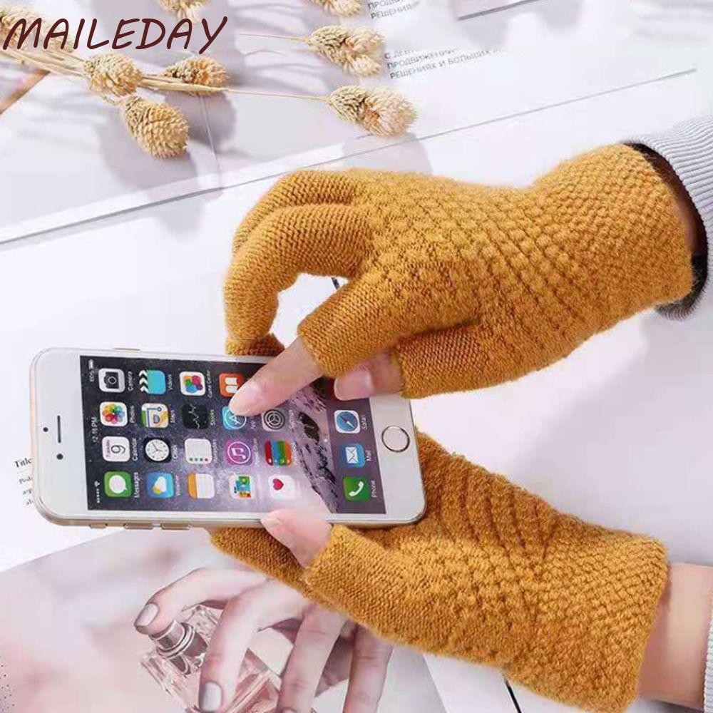 Maile หน้าจอสัมผัส Mittens ผู้ชายผู้หญิง Plus กํามะหยี่นุ่มหนาอบอุ่น