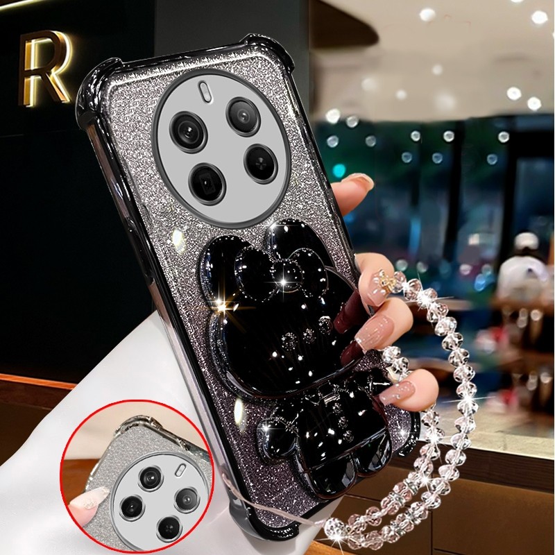 กันกระแทก เคสสําหรับRealme 12 pro 5g realme 12 PLUS + 5Gประกายสีชมพูเคสโทรศัพท์กระต่ายกระจกแต่งหน้าพร้อมที่วางซิลิโคนTPU Soft case XXXDA ราคา ถูกที่สุด ดีลบีเคเค แกลเลอรีภาพที่ 4
