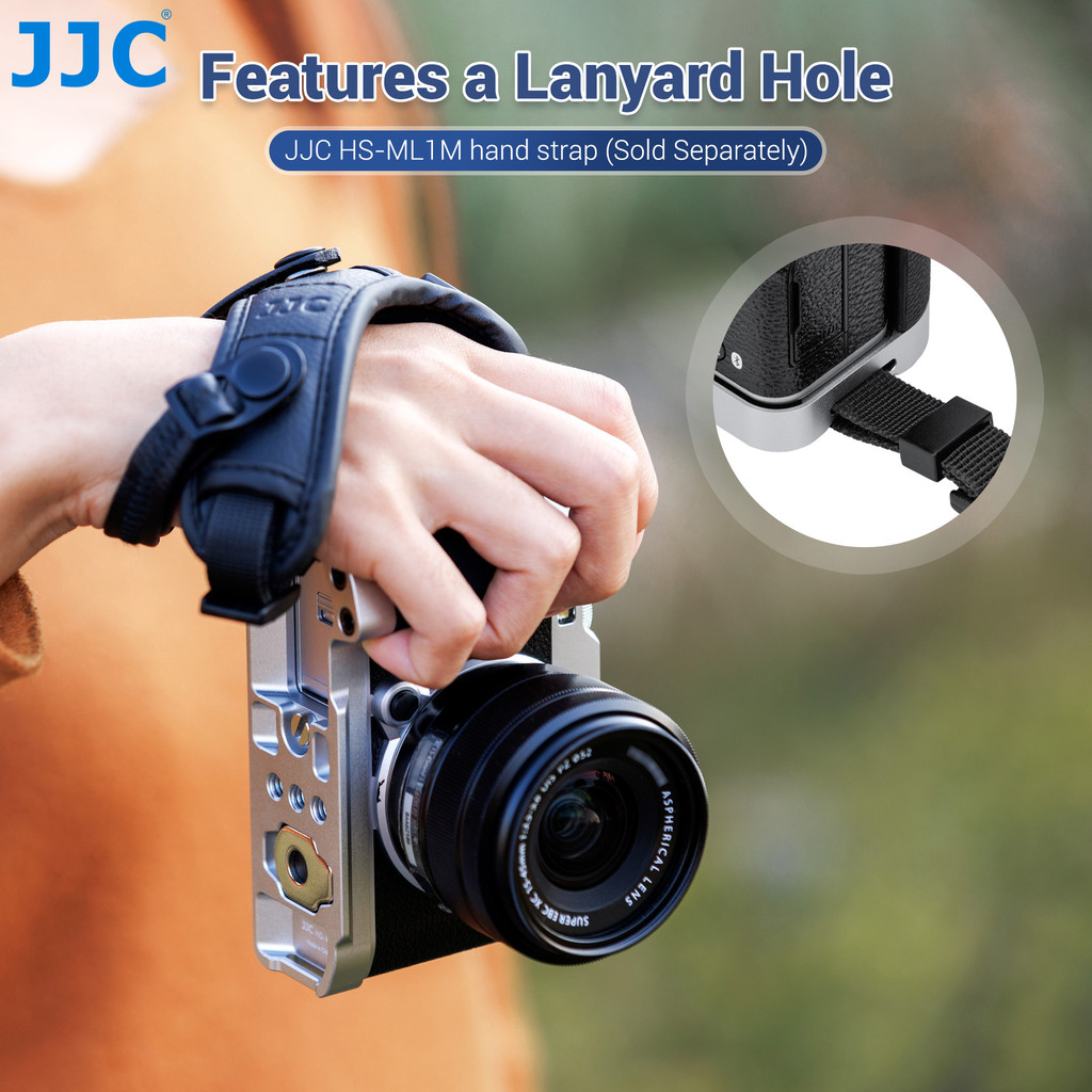 JJC XM5 ด้ามจับรูปตัว L กันลื่น Hand Grip สําหรับ Fuji Fujifilm X-M5 ด้ามจับกันลื่นแบบ Arca Type พร้อมซ็อกเก็ตเกลียวขาตั้งกล้องขนาด 1/4 "-20