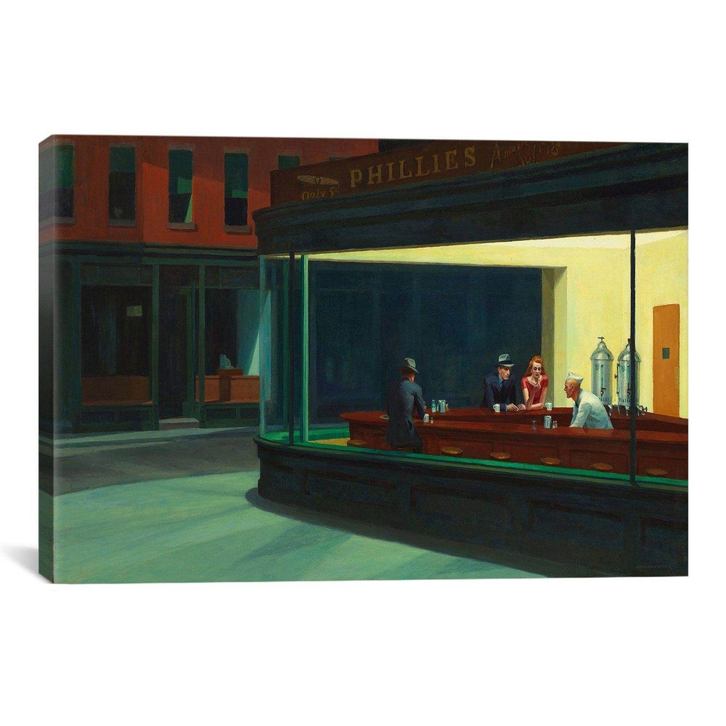 Nighthawks Canvas Print ภาพวาดโดย Edward Hopper Canvas Print ภาพวาด