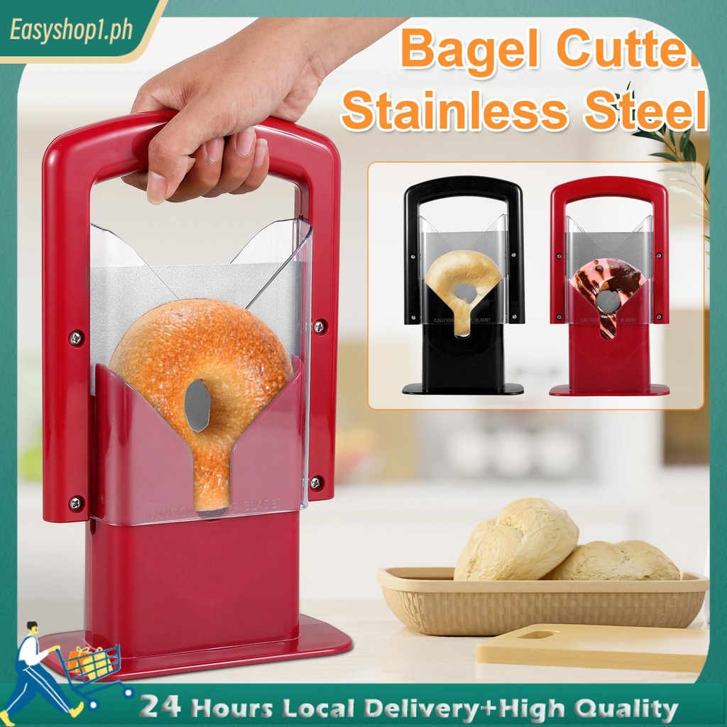 เครื่องตัด Bagel เครื่องตัด Bagel สแตนเลส ใบมีดไม่ติด ขนมปัง เครื่องตัดขนมปังปิ้ง เครื่องตัดมัฟฟินอเ