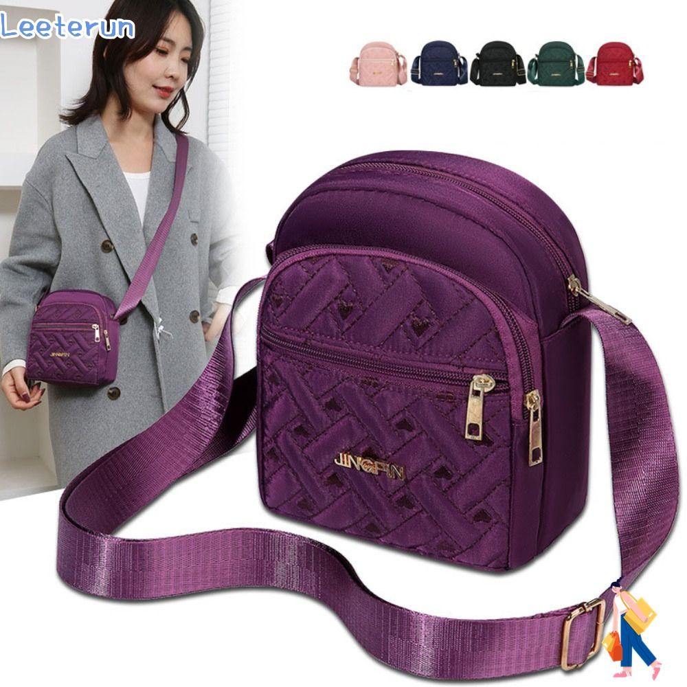 Leeterun Messengers Bag, Crossbody Multifunctional Small Square Bags, Nylon Multi-Channel Mobile Pho