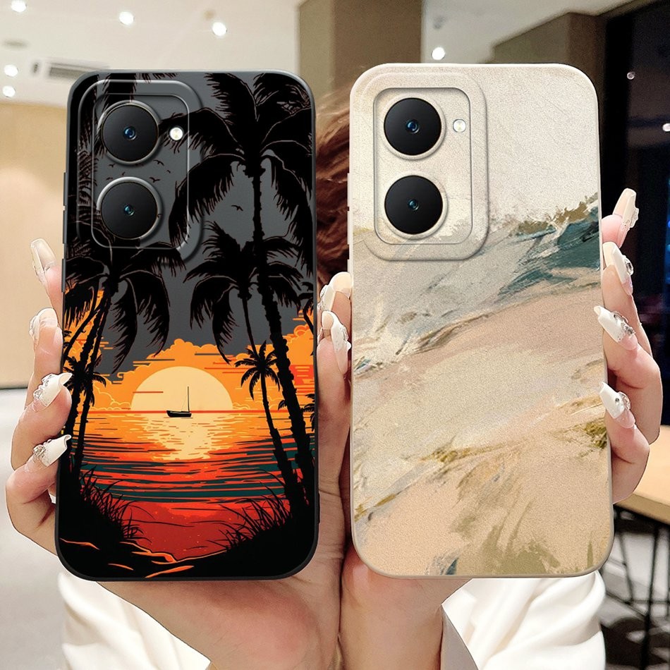 Vivo Y03 Y03T Y18 Y18e Y18i Y18t Y28S 5G ใหม่แฟชั่น Sunset เคสโทรศัพท์ซิลิโคนอ่อนนุ่มเลนส์เคสป้องกัน