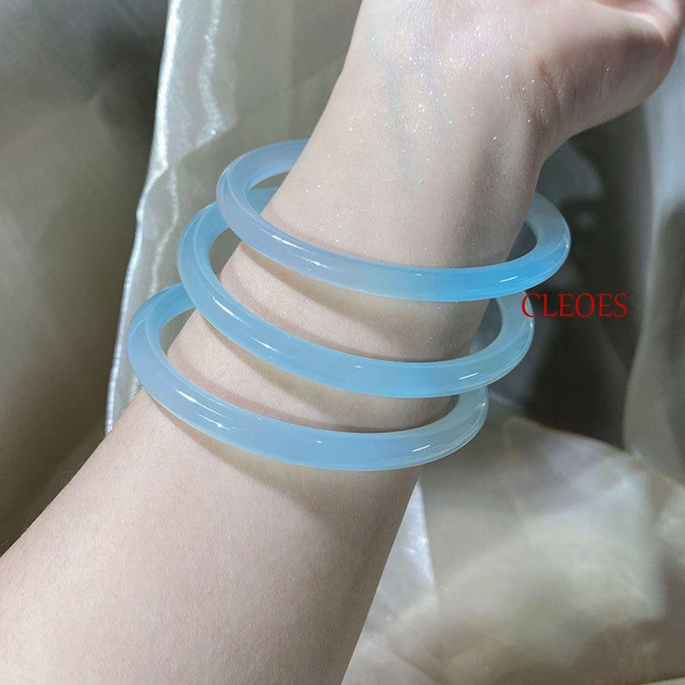 คลีโอ เลียนแบบสร้อยข้อมือหยก ชม. อันฟู่ อุปกรณ์เสริมคลาสสิกแก้วสาวสุภาพสตรีเครื่องประดับอุปกรณ์เสริมผู้หญิงสายรัดข้อมือ