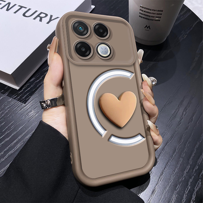 สําหรับ Infinix GT 20 Pro 5G X6871 สําหรับ Infinix GT20Pro X6871 5G DIY 3D Love Heart เคสโทรศัพท์เต็มแพคเกจ Matte ซิลิโคนนุ่มกันกระแทกป้องกันฝาครอบกันชน