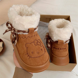 Xitiaohellokitty Snow Boots Winter Ladies Casual Retro Fashi…
