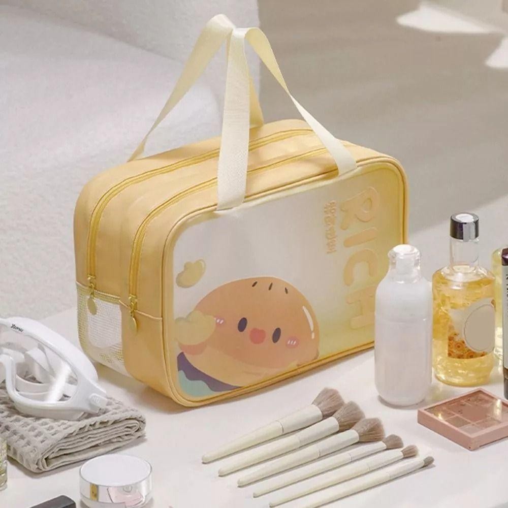 UUMIR กระเป๋าเครื่องสำอางการ์ตูน กระเป๋าเก็บของแบบใส ความจุขนาดใหญ่ กระเป๋าชายหาด PVC มีซิป กันน้ำ - รูปที่ 5