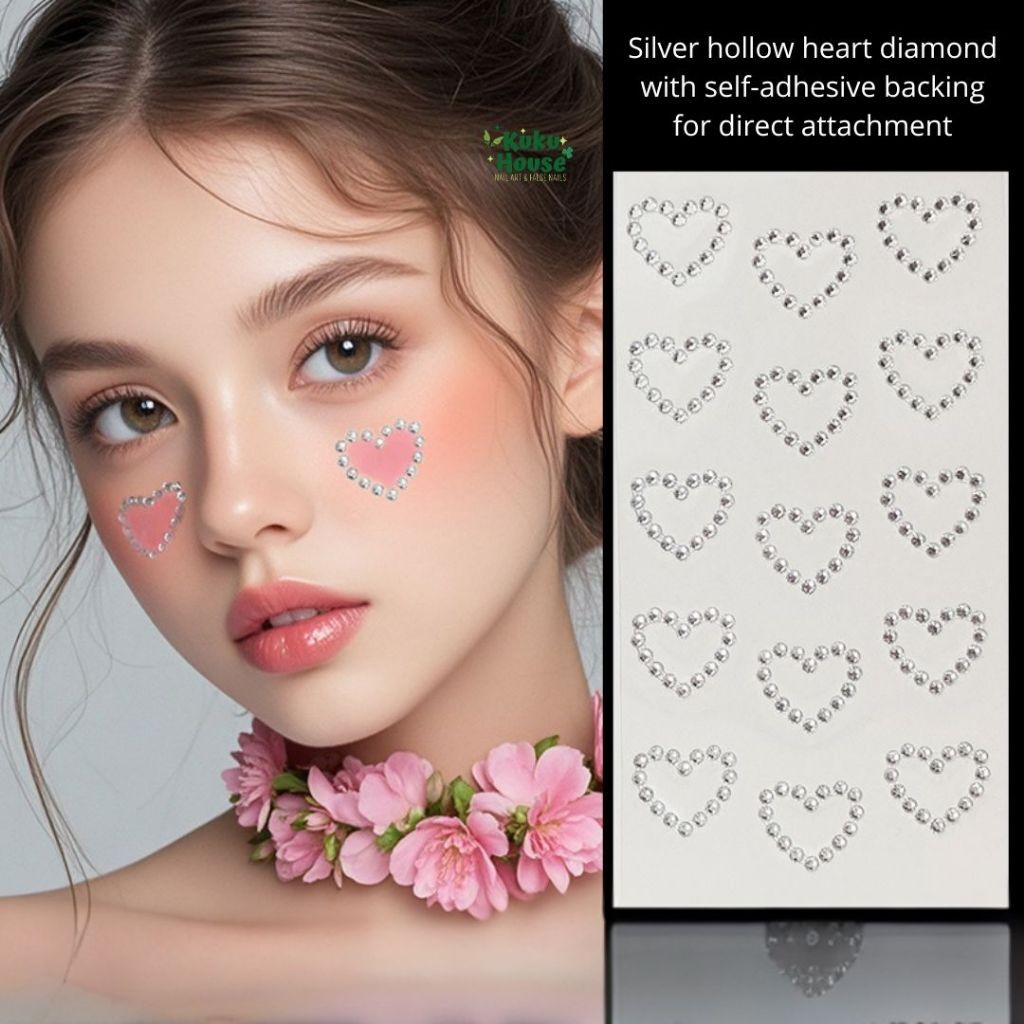 [TOOTIE] สติ๊กเกอร์หน้าคาร์นิวัล - ใหม่กลวงห้าแฉก Y2K 3D เครื่องประดับใบหน้าคริสตัลเพชร DIY Star Hea