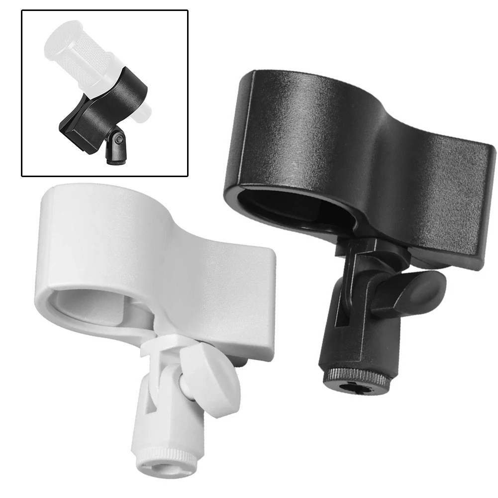 Universal ไมโครโฟนคลิป Mic Mount Holder พร้อมอะแดปเตอร์ปรับมือถือไร้สาย/สายไฟ Mic หมุนได้ทนทานขาตั้งคลิป