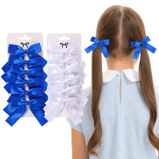6 ชิ้นเด็กสาวโบว์ Hairclips ที่ละเอียดอ่อนริบบิ้น Hairpins สําหรับเด็กอุปกรณ์เสริมผม นิ้วน่ารัก Headwear Hairgripe ขายส่ง