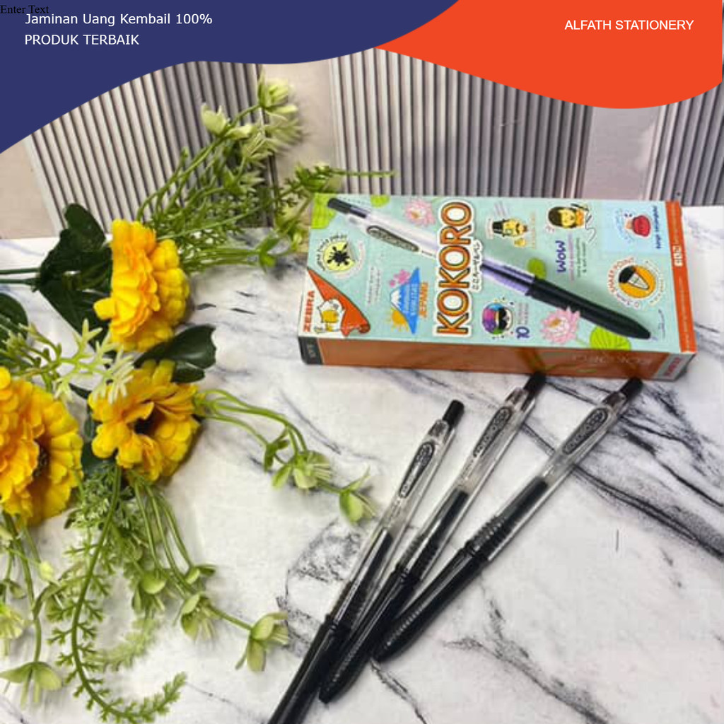 ขายปลีก (2 ชิ้น) ปากกาลูกลื่น Kokoro Cetik / ปากกาเจล Kokoro 0.5 มม. พร้อมสีดําและสี / Kokoro Origin