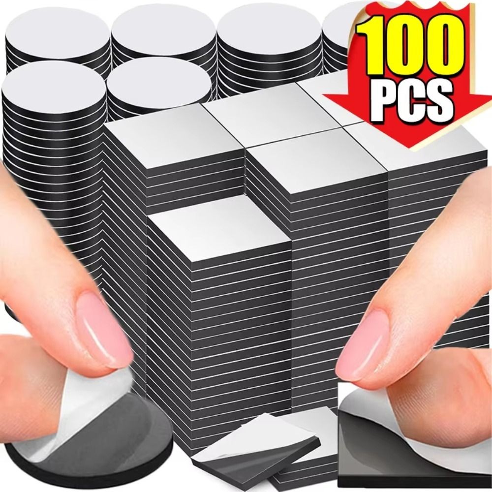 HGOUGVT 50/100 ชิ้นแม่เหล็กสติกเกอร์, Self-กาวสแควร์แม่เหล็กแผ่น,กาว Backing สติกเกอร์กระดานดําแบบยืดหยุ่นสําหรับตู้เย็นสํานักงานกระดานดําภาพนามบัตร - รูปที่ 2