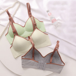 ใหม่ บราไร้โครง ฟองน้ำบาง สวมใส่สบาย ไม่บีบอัด สีพื้น สไตล์เกาหลี เสื้อชั้นในผู้หญิง NY099