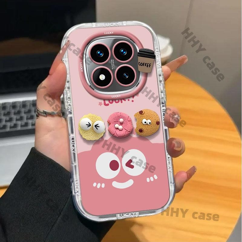 เคส Redmi Note 14 5G เคส Redmi Note 14 Pro 5G เคส Redmi Note 14 Pro Plus 5G เคส Healing Smile โปร่งใส Shock-Absorbing โทรศัพท์มือถือกรณีโทรศัพท์มือถือสายคล้องกล้องป้องกัน - รูปที่ 5