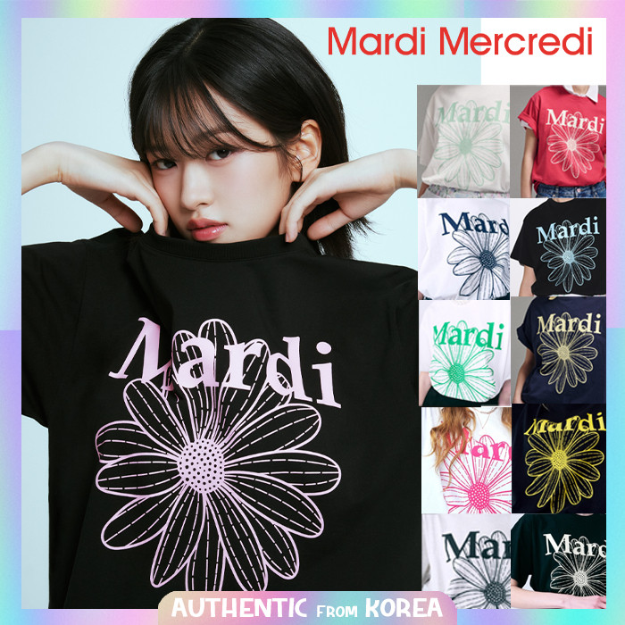 ✨พร้อมส่ง✨Mardi MERCREDI WOMEN [EXCLUSIVE] TSHIRT FLOWERMARDI_ALL COLOR, เสื้อ mardi แท้
