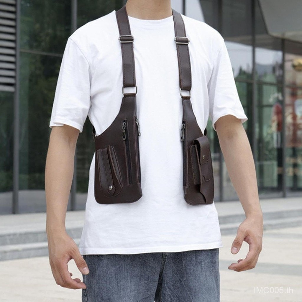 Anti-Theft Multi-Pocket double-Shoulder TACT-iCal BAG for men', Shoulder HOLSTER Wallet Pocket Anti-Theft Multipurpose ปกปิดคู่รักแร้โทรศัพท์กระเป๋าสายรัดปรับระดับได้