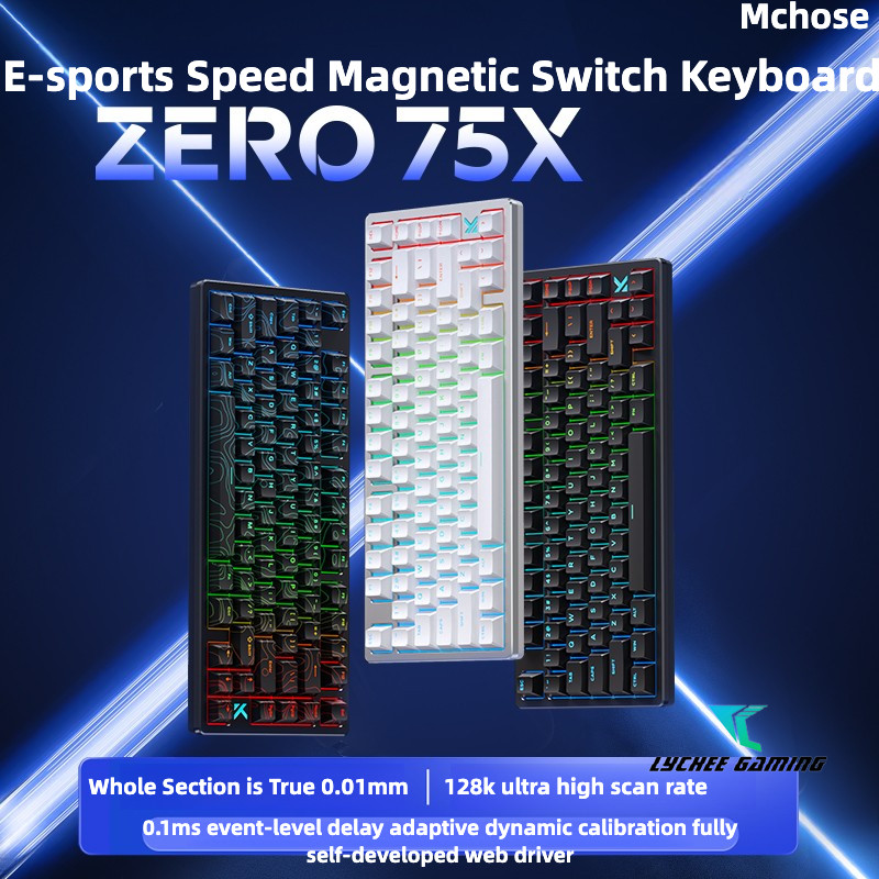 Mchose ZERO 75X Magnetic Switch Gaming Mechanical Keyboard RGB Backlight ที่กําหนดเองเกมเฉพาะการเชื่