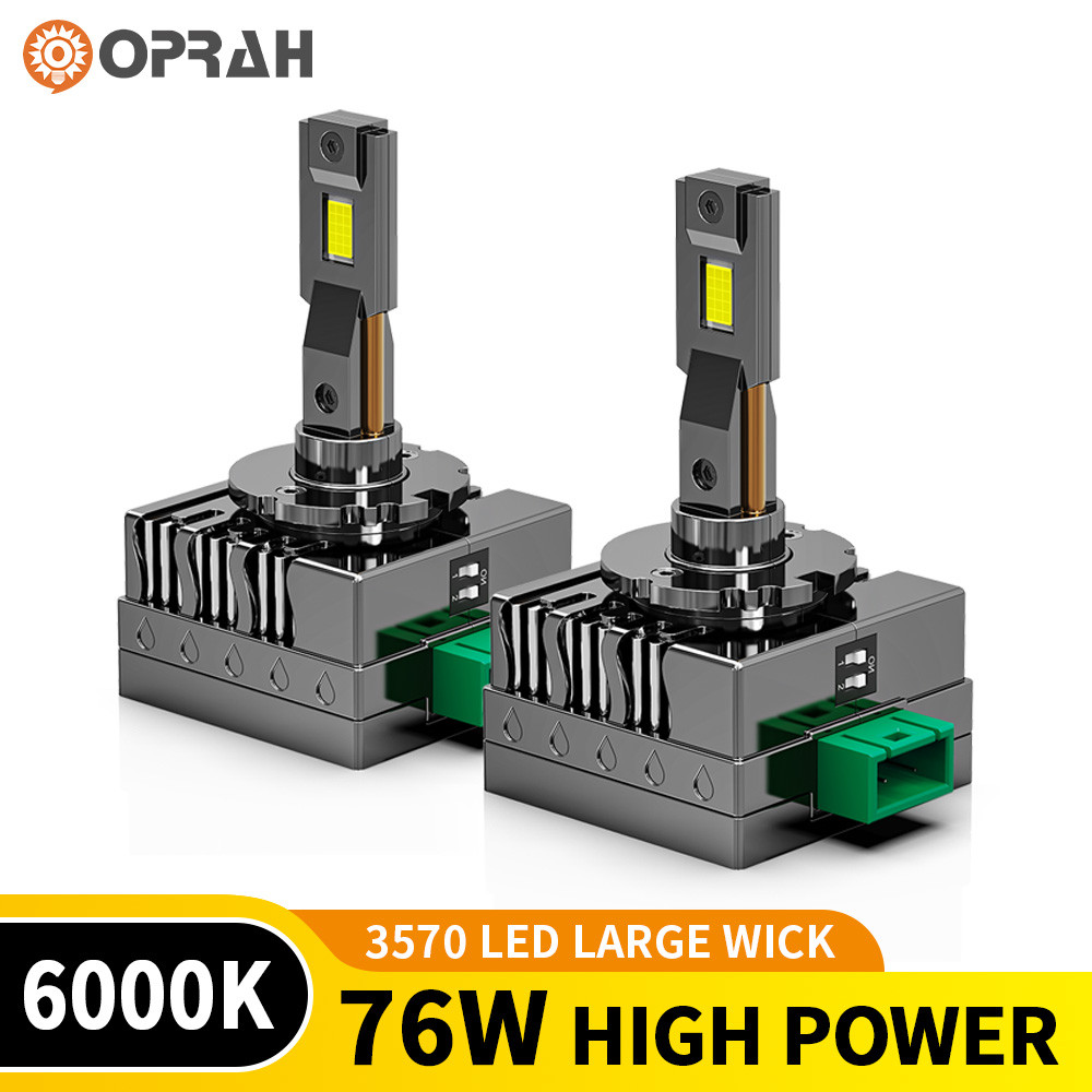 Oprah 2 ชิ้น 76 วัตต์ D1S D2S D3S D4S D5S D8S LED ไฟหน้า 3570 ไฟหน้ารถหลอดไฟ DC12V