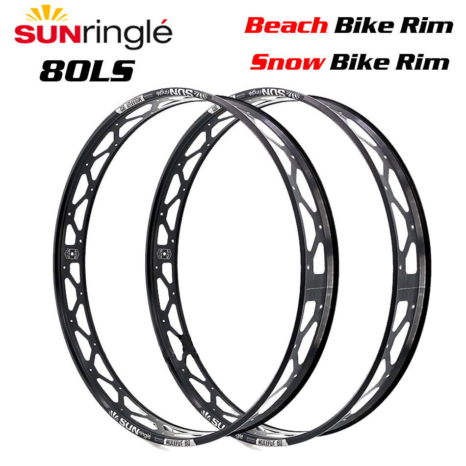 Sunringle 80LS fatbike Rims กว้าง 80 มิล Beach Bike Snow Bike Wheel 26/27.5 Inch 32H Hoops Width Aluminium Rim