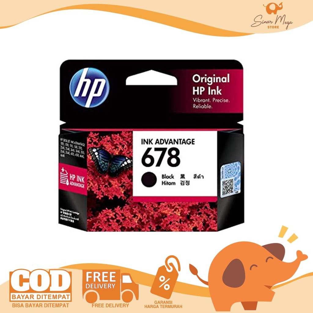 ตลับหมึก HP 678 Black ของแท้
