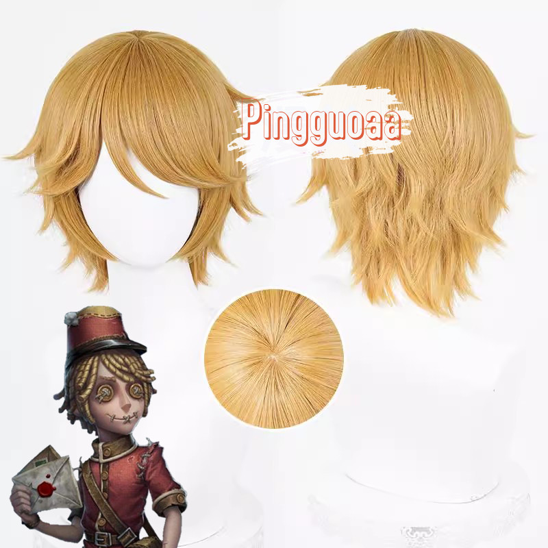 【Manmei】Identity V Postman Victor Grantz Cosplay Wig 35cm Gold Heat Resistant Synthetic Hair