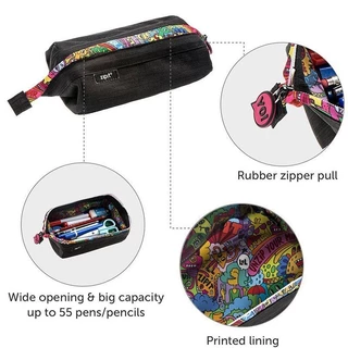 Student Must-Have Pencil Case ZIPIT Pencil Case Paradise Canvas Pencil Case Folio Large Capacity Student Stationery Bag High @
