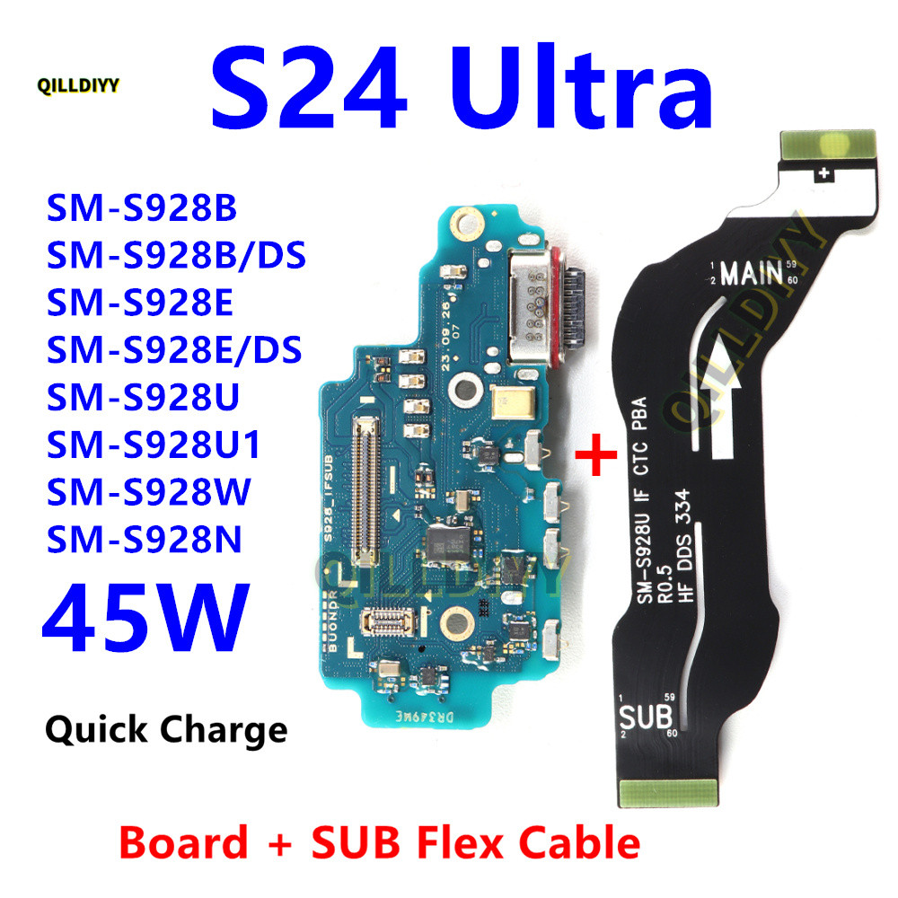 45W ชาร์จสําหรับ Samsung Galaxy S24 Ultra SM-S928B S928U S928E/DS S928 Fast Charger เมนบอร์ดเชื่อมต่