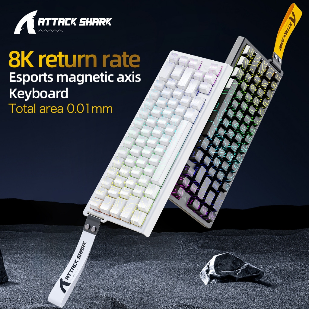 Attack Shark X68HE Esports แกนแม่เหล็ก คีย์บอร์ด 8K อัตราคืนพื้นที่รวม 0.01 มม., 0.125ms แป้นพิมพ์คอมพิวเตอร์สําหรับเล่นเกมที่มีความหน่วงต่ําเป็นพิเศษ
