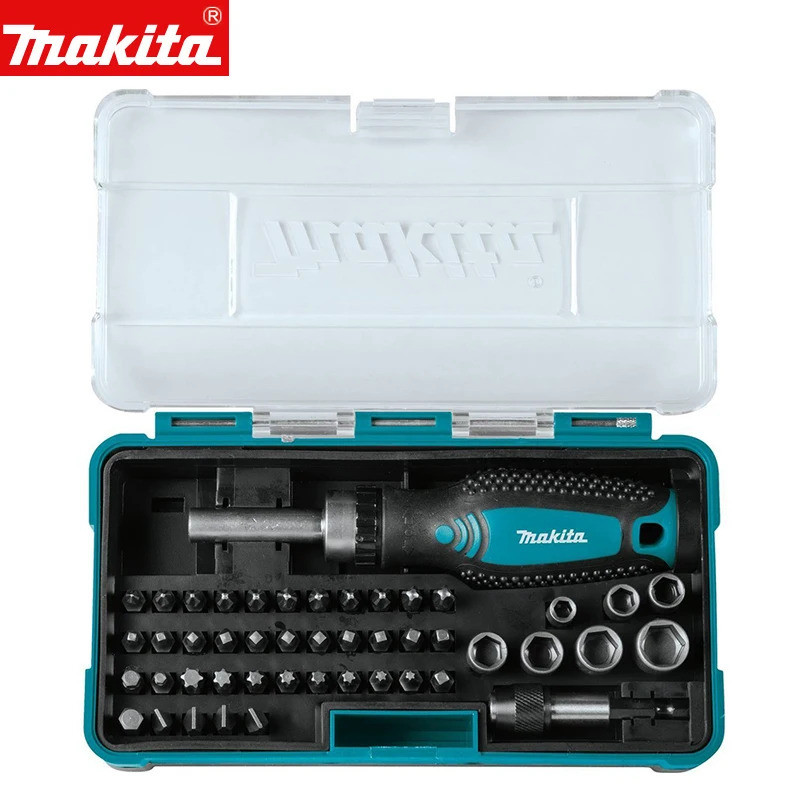 MAKITA B-36170 ประแจราเชตขนาด 47 ชิ้นและชุดบิตสว่านมือไฟฟ้าหกเหลี่ยมจับไขควงบิตชุด
