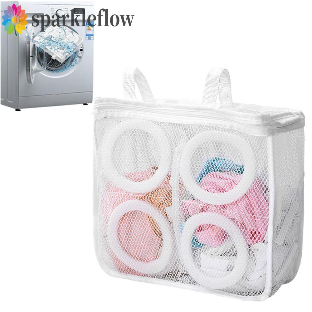 Sparkleflow ถุงซักผ้าตาข่าย, การซักผ้าป้องกันการเสียรูป|กระเป๋าใส่รองเท้า, สะดวกนํามาใช้ใหม่ซิปได้อย่างรวดเร็วแห้งเสื้อผ้าออแกไนเซอร์รองเท้าผ้าใบ