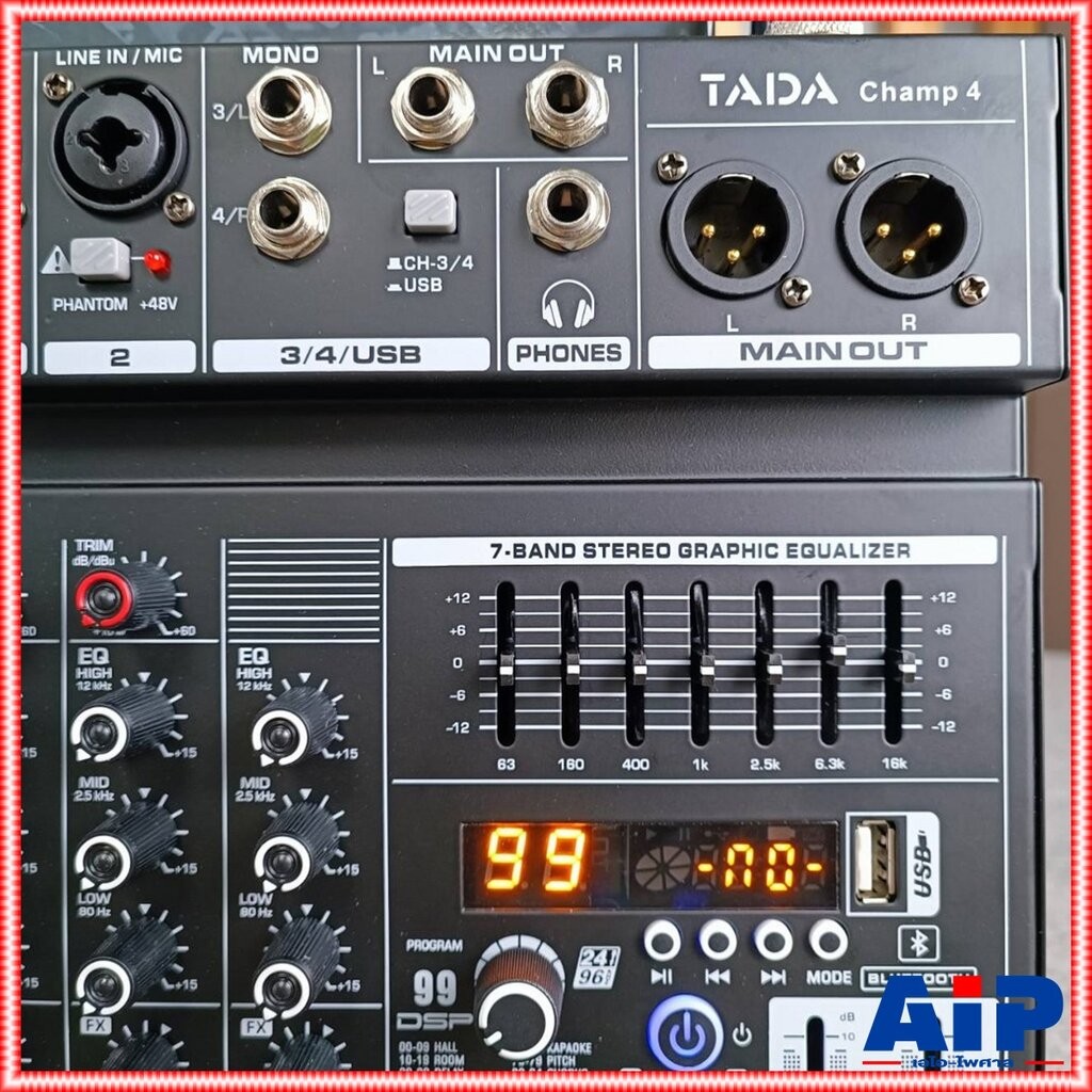 TADA CHAMP-4 MIXER มิกเซอร์อนาล็อก 4 แชนแนล บลูทูธ Bluetooth mixer เอฟเฟคแท้ ธาดา TA DA CHAMP 4 CHAMP4 เอไอ-ไพศาล
