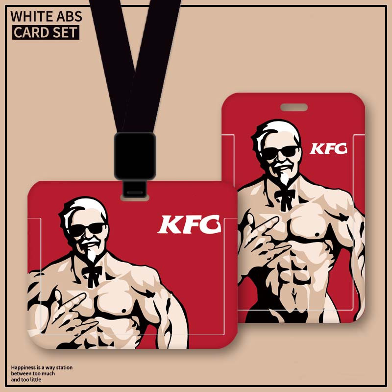 ผู้ถือบัตรตลก ปกบัตรเคเอฟซี พร้อมเชือกแขวน ป้องกันบัตร สําหรับยานพาหนะไฟฟ้า ทํางาน ขนส่งสาธารณะ