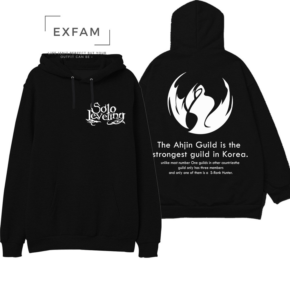 เสื้อฮู้ด Ahjin Guild Sung Jin Woo Manhwa Solo Leveling Hoodie Jacket การ์ตูนเกาหลี ผ้าฝ้ายนุ่มสบาย