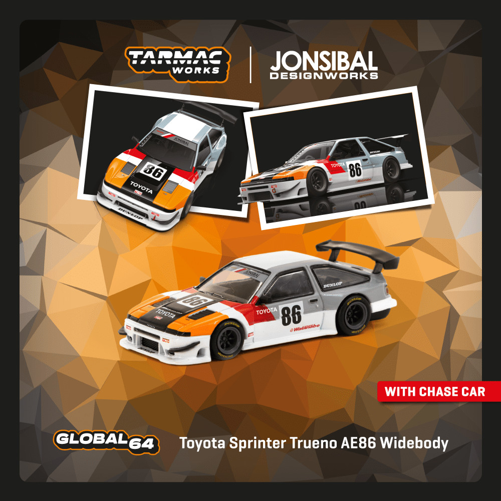 Tarmac Works 1:64 GLOBAL64 Toyota Sprinter Trueno AE86 Widebody TRD T64G-060-TRD