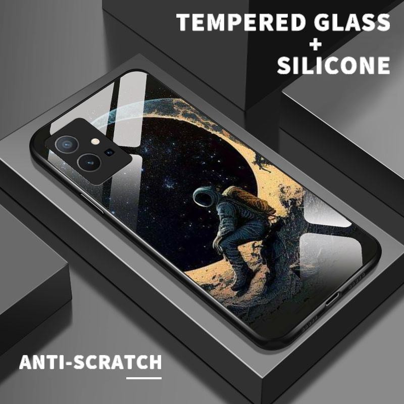 เหมาะสำหรับ VIVO Y75 5G Y75 4G Y75S Y72 Y73 Y76 Y7s Y85 Y89 กรณีโทรศัพท์ใหม่เคส Simple Astronauts