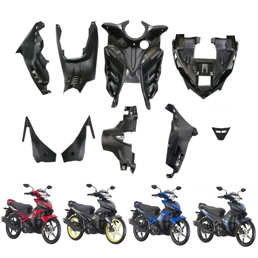 Yamaha LC135 Cover Set สีดํา (ชุดอะไหล่พลาสติกด้านในสําหรับ V4/V5/V6/V7) หมายเลขชิ้นส่วน 55D-F8400-1