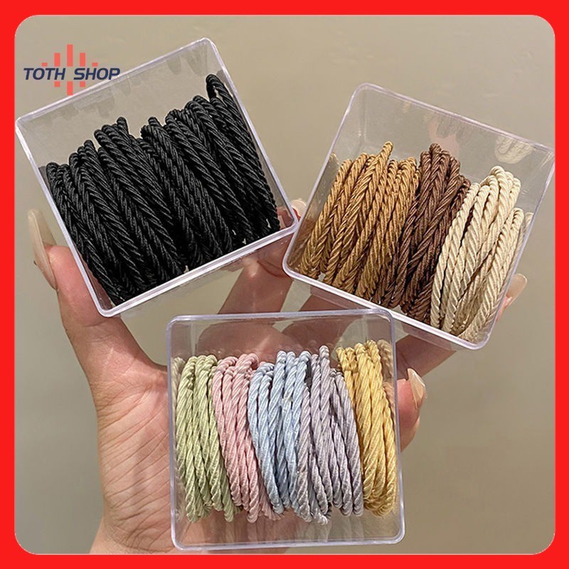 ชุดยางรัดผมหางม้า แบบยืดหยุ่นสูง ที่ทนทาน แบบเรียบง่าย นได้ยาวนานแถบยางวงบาง ๆ 50 แท่ง/กล่อง