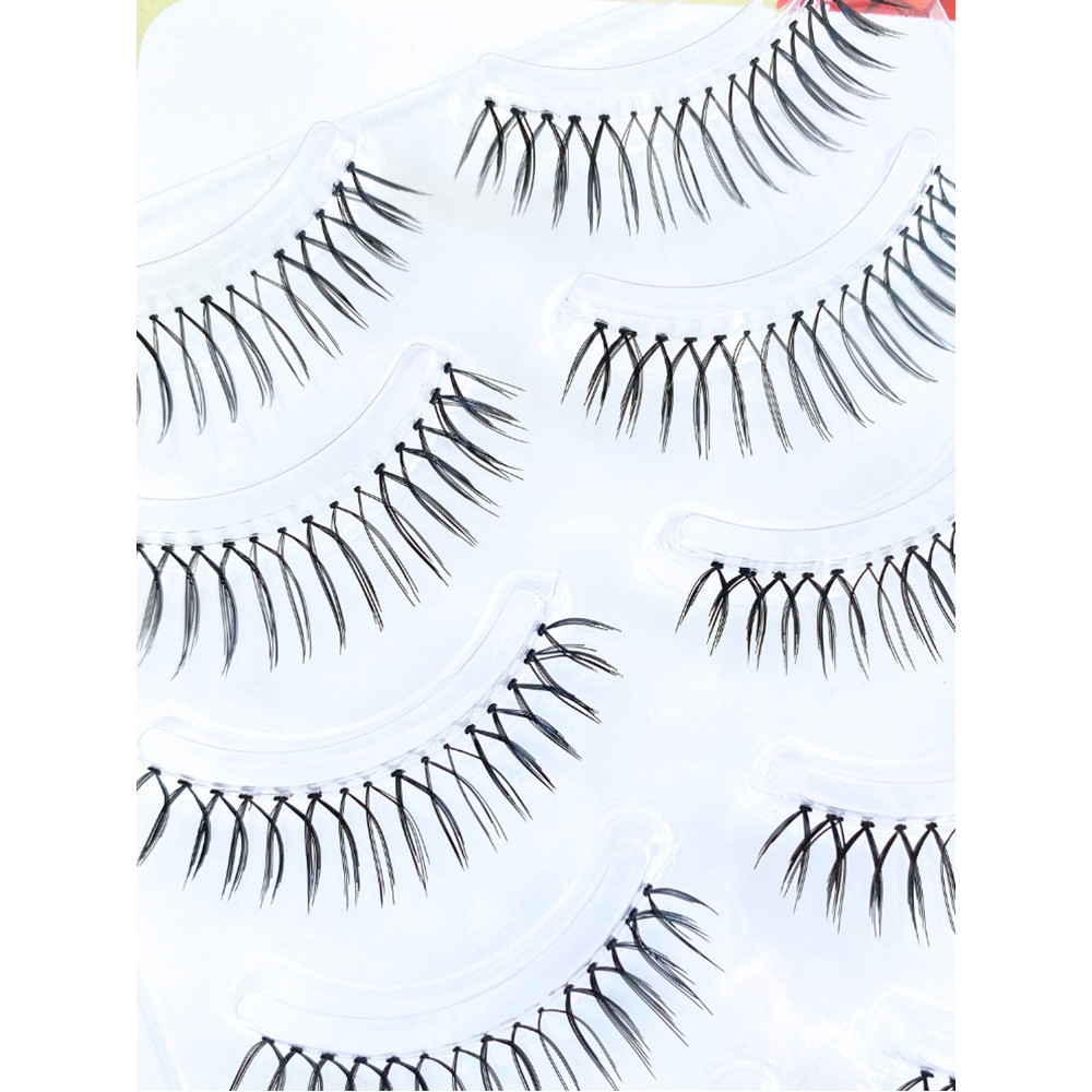 👸5 คู่ Cross ขนตาปลอม U-รูปก้านโปร่งใสการ์ตูน Eye แต่งหน้านํากลับมาใช้ใหม่ Natural Lash Extension - รูปที่ 3