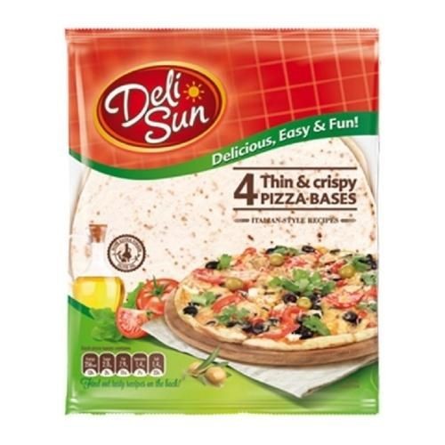 เดลิซัน แผ่นแป้งพิซซ่า ขนาด 4 ชิ้น/แพ็ก PIZZA BASES THIN & CRISPY WRAPS 23.5 CM, 4 PIECES/PACK, 320 G/PACK