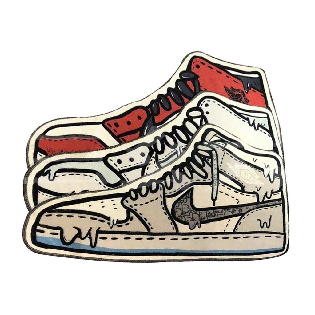 The Melted Shoes—AJ Chicago Shoes Rug Living Room Carpet Bed Room Floor Mat White Rugs Bedside Decor