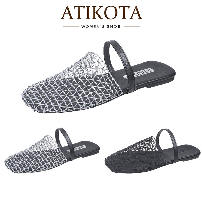 Atikota รองเท้าแตะผู้หญิงแฟชั่นเรียบง่ายระบายอากาศรองเท้าแตะชายหาดกลางแจ้ง