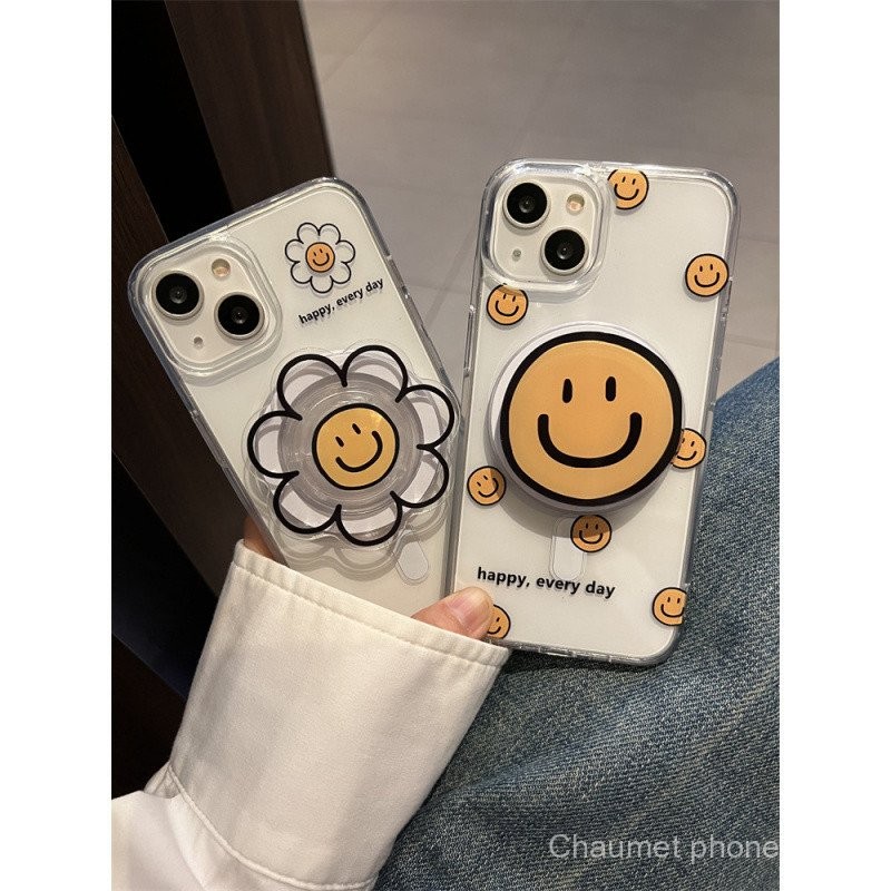 วงเล็บแม่เหล็กดอกทานตะวันภาษาอังกฤษเข้ากันได้กับ iPhone16/15ProMax Apple 14/13/12/11 เคสโทรศัพท์ 5LI8