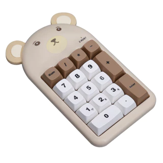 🚀ส่งเร็ว🚀 NUBWO NKB114 Brown Pink Numpad Numeric Keypad Dual Mode 2.4Ghz+Bluetooth แป้นพิมพ์ คีย์บอร์ดตัวเลขตัวเลขไร้สาย