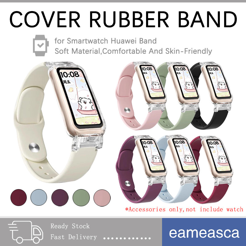 กรณียากโปร่งใส สายซิลิโคน for Huawei Band 10 9 8 กรอบป้องกัน Gores ปกป้องกันหน้าจอ สายยางอ่อน for Huawei Band 10 9 8 NFC
