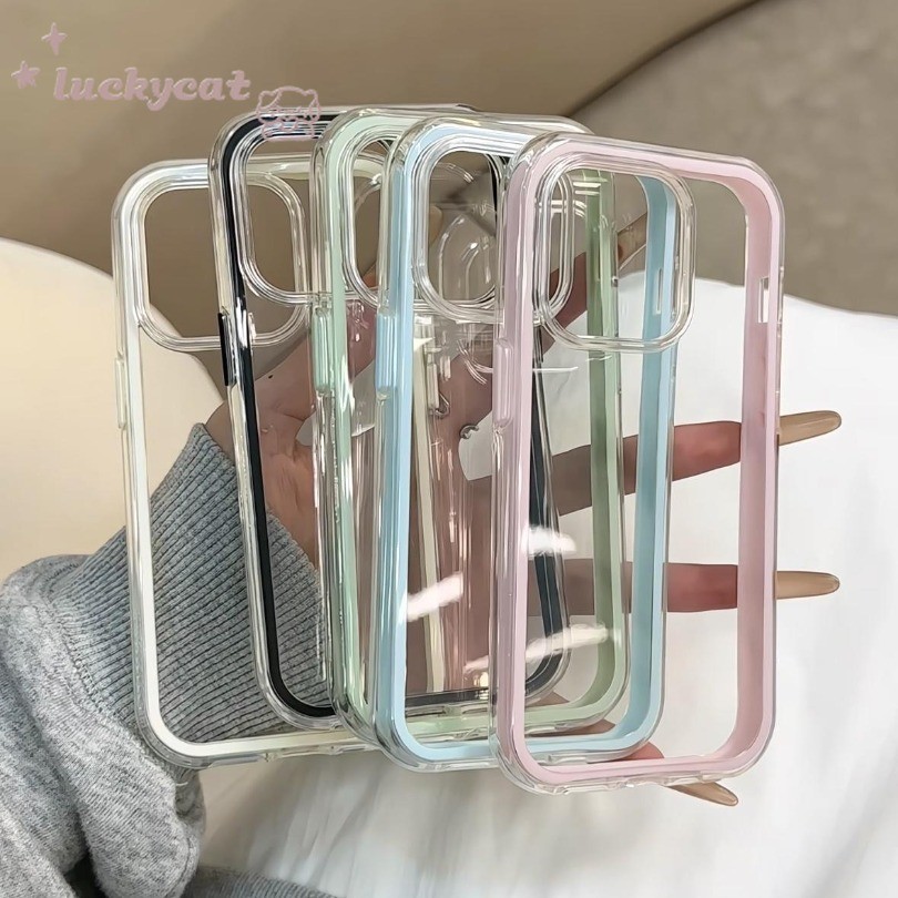 เข้ากันได้กับ iPhone 16 15 14 13 12 11 Pro Max เคสโทรศัพท์สีลูกกวาดน่ารักคู่ฝาหลังแข็งแบบนุ่ม